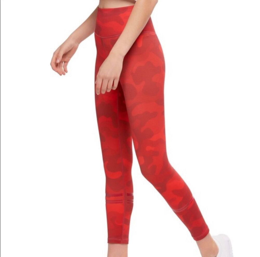 Lilybod Leggings S Red Camo Athletic Workout Training Running Yoga Pilates Gym